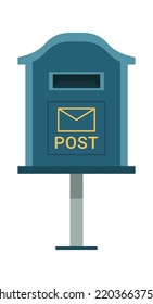Vintage Mailbox. Postal Letterbox. Vector illustration