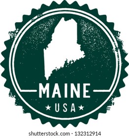 Vintage Maine USA State Stamp