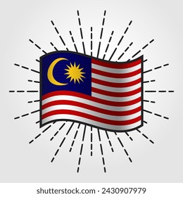 Vintage Malaysia National Flag Illustration