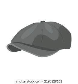 Vintage male hat. Caps, fedora and summer straw hats for men and women, blue panama and red beret. Vector illustration