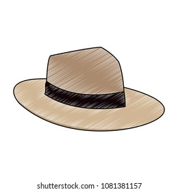 Vintage male hat scribble