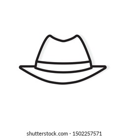 vintage male spy hat icon- vector illustration