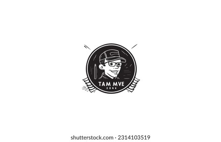 vintage man vector logo design