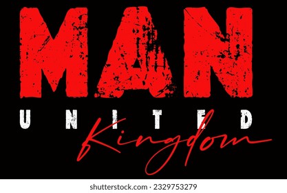 vintage mancester typography grunge, Manchester is Red Typography, manchester united kingdom typography graphic design