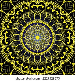 Vintage mandala art close up, floral mandala art for coloring book page design or meditation poster henna tattoo art, textile design, invitation card, celebration, Indian pattern floral style mandala