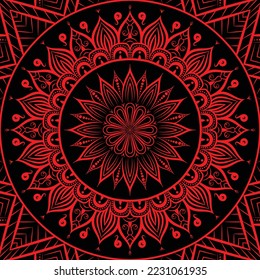 Vintage mandala art close up, floral mandala art for coloring book page design or meditation poster henna tattoo art, textile design, invitation card, celebration, Indian pattern floral style mandala