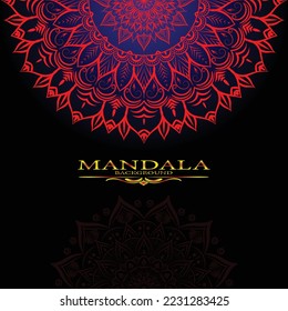 Vintage mandala art close up, floral mandala art for coloring book page design or meditation poster henna tattoo art, textile design, invitation card, celebration, Indian pattern floral style mandala