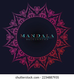 Vintage mandala art close up, floral mandala art for coloring book page design or meditation poster henna tattoo art, textile design, invitation card, celebration, Indian pattern floral style mandala