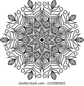 Vintage Mandala Coloring Page For Kids and Adults