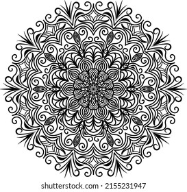 Vintage Mandala Coloring Page For Kids and Adults