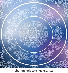 Vintage mandala to heaven, space background. Lace ethnic, retro, Islamic style. Vector illustration