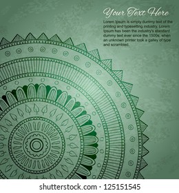 Vintage mandala ornament background. Vector image.