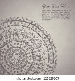 Vintage mandala ornament background. Vector image.