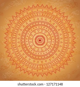 Vintage mandala ornament background. Vector image.
