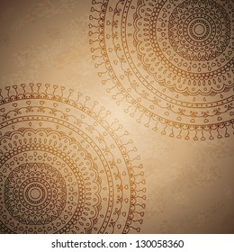 Vintage mandala ornament background. Vector image.
