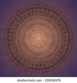 Vintage mandala ornament background. Vector image.