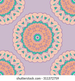 Vintage mandala pattern. Seamless background. Vector illustration