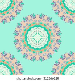 Vintage mandala pattern. Seamless background. Vector illustration