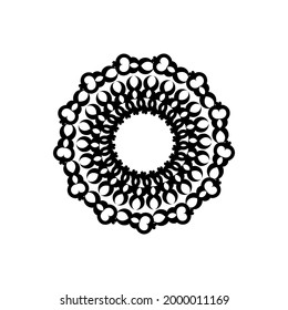 Vintage mandala round ornament. Oriental vector, Patterns of anti-stress therapy. Weaving design elements. Yoga logos vector.
