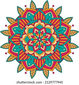 Vintage mandala with thin lines illustration