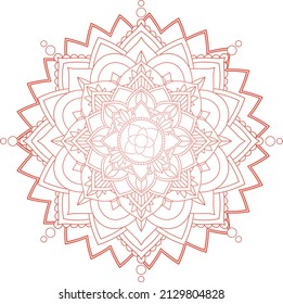 Vintage mandala with thin lines illustration