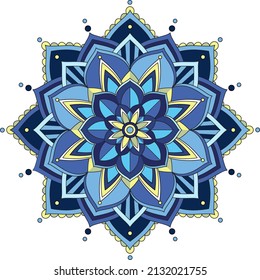 Vintage mandala with thin lines illustration