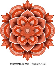 Vintage mandala with thin lines illustration