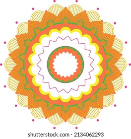 Vintage mandala with thin lines illustration