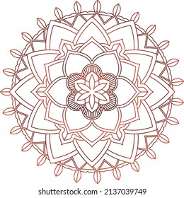 Vintage mandala with thin lines illustration