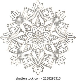 Mandala vintage con ilustración de líneas delgadas