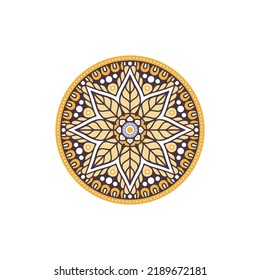 Diseño vectorial de mandala de época con fondo blanco