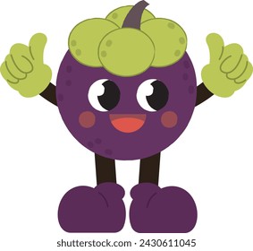 Vintage Mangosteen Illustration,
Retro Mangosteen Character,
Mangosteen Graphic Design