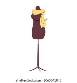 Vintage mannequina ilustración vectorial aíslar fondo. Un maniquí para vestir ropa.