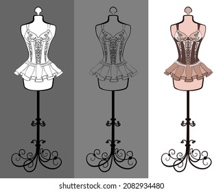 108 Body corset dress form mannequin Images, Stock Photos & Vectors ...