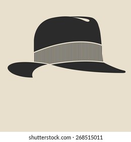 Vintage man's felt hat label. Design template for label, banner, badge, logo. Felt hat vector illustration.