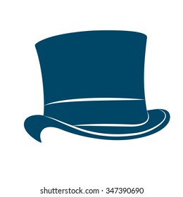 Vintage man's top hat label. Top hat vector illustration.