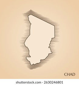 Vintage map of Chad vector stock illustration design template. Vector EPS 10.