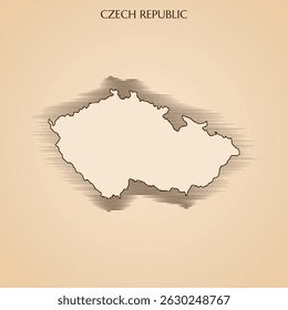 Vintage map of Czech Republic vector stock illustration design template. Vector EPS 10.