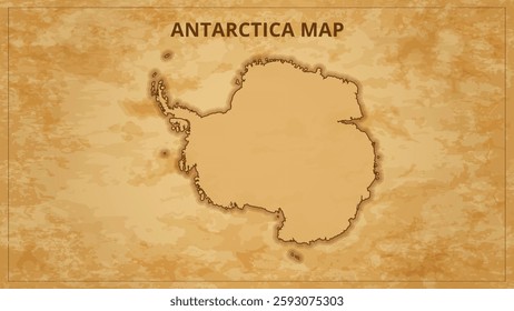 A Vintage Map Depicting the Borders of the Antarctica. Antarctica map with federal states in A vintage map based background, Political Antarctica Map