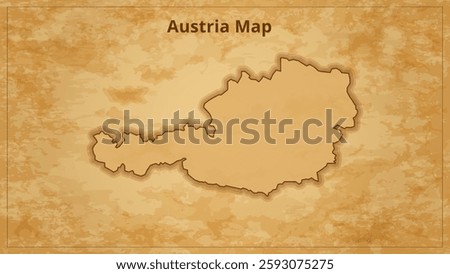A Vintage Map Depicting the Borders of the Austria. Austria map with federal states in A vintage map based background, Political Austria Map