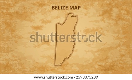 A Vintage Map Depicting the Borders of the Belize. Belize map with federal states in A vintage map based background, Political Belize Map