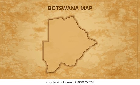 A Vintage Map Depicting the Borders of the Botswana. Botswana map with federal states in A vintage map based background, Political Botswana Map