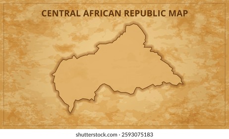 A Vintage Map Depicting the Borders of the Central African Republic. Central African Republic map with federal states in A vintage map based background, Political Central African Republic Map