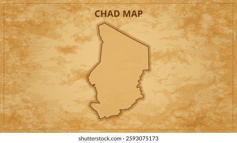 A Vintage Map Depicting the Borders of the Chad. Chad map with federal states in A vintage map based background, Political Chad Map