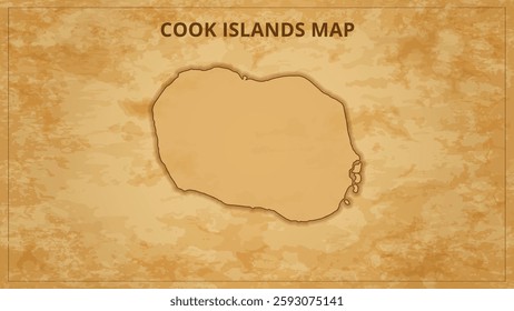 A Vintage Map Depicting the Borders of the Cook Islands. Cook Islands map with federal states in A vintage map based background, Political Cook Islands Map