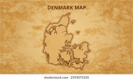 A Vintage Map Depicting the Borders of the Denmark. Denmark map with federal states in A vintage map based background, Political Denmark Map