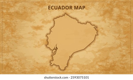 A Vintage Map Depicting the Borders of the Ecuador. Ecuador map with federal states in A vintage map based background, Political Ecuador Map
