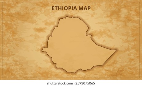A Vintage Map Depicting the Borders of the Ethiopia. Ethiopia map with federal states in A vintage map based background, Political Ethiopia Map