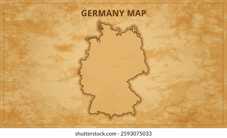A Vintage Map Depicting the Borders of the Germany. Germany map with federal states in A vintage map based background, Political Germany Map