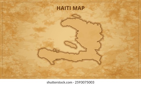 A Vintage Map Depicting the Borders of the Haiti. Haiti map with federal states in A vintage map based background, Political Haiti Map